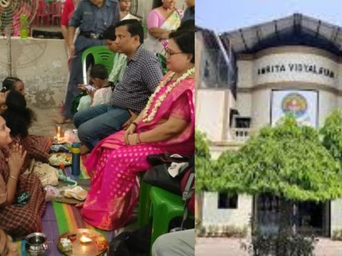 Celebrating Guru Purnima at Amrita Vidyalayam Kolkata - A Tribute to Spiritual and Parental Guidance