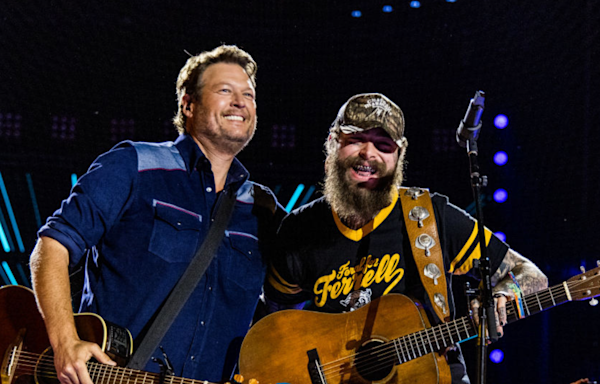 Watch Blake Shelton, Post Malone Debut Unreleased Collaboration During Surprise Appearance In Nashville | US 103.5