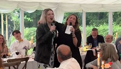 Bride's Friends Surprise Her with Hilarious Recreation of Bridesmaids Scene at Her Wedding Reception: 'Best Gift'
