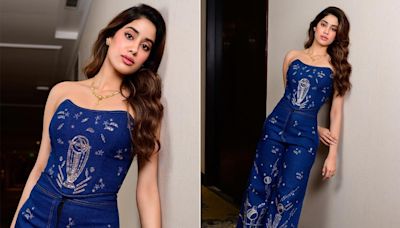 Janhvi Kapoor's Sequin Trophy Embroidered Denim Co-Ord Set By Jade Weaves Cricket And Couture Together