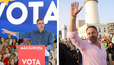 Sánchez y Abascal coinciden a escasos metros en sus mítines en Málaga por las elecciones europeas