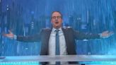 Comedian John Oliver calls for UK to ‘wash away Tories’ at general election as he mocks Sunak’s rainy speech