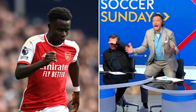 Watch Jay Bothroyd and Jamie O’Hara’s live reaction to Bukayo Saka’s goal that gave Arsenal a two-point lead