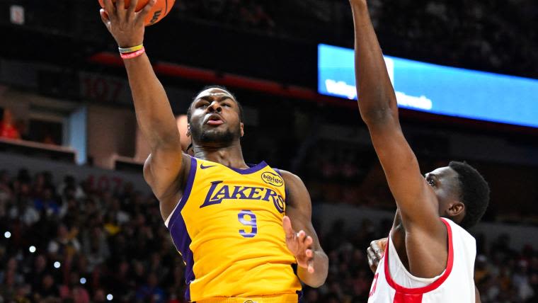 Bronny James stats, highlights: Lakers rookie scores eight points vs. Rockets in Las Vegas Summer League debut | Sporting News Canada