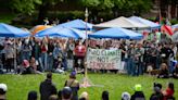 Pro-Palestinian encampment at University of Oregon campus grows following May Day rally