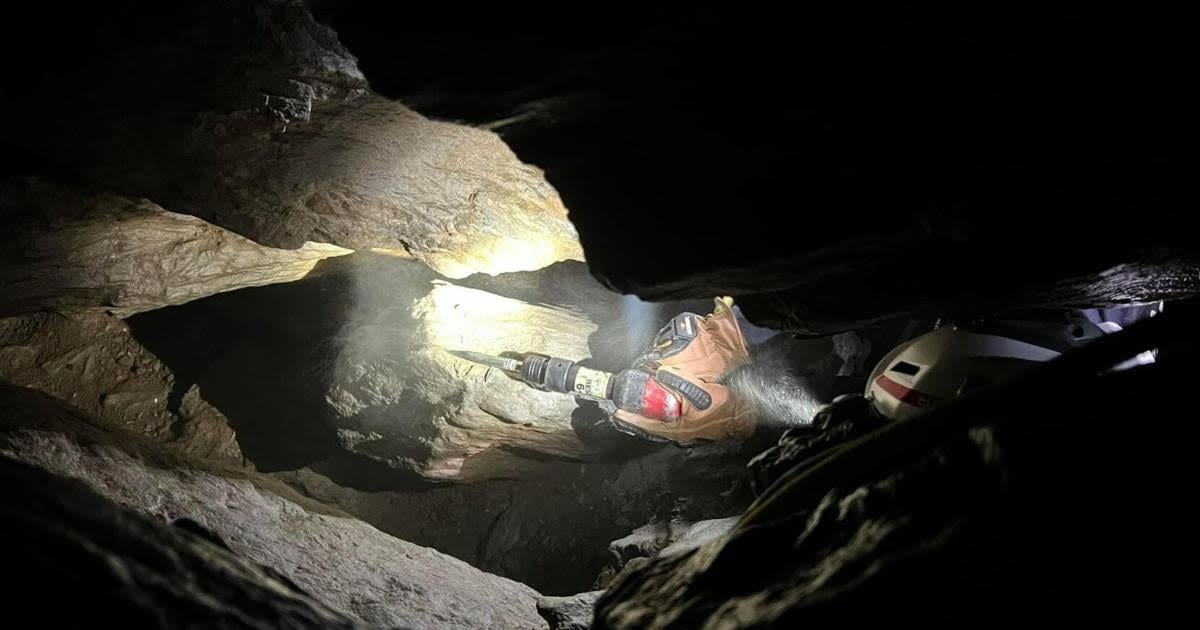 Emergency crews chisel through rock to rescue man trapped in Wind Cave Saturday