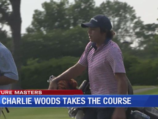 Charlie Woods takes the course ahead of Future Masters