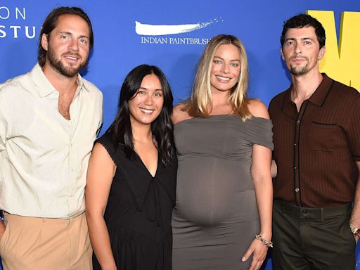 Pregnant Margot Robbie Wears Gray Full-Length Gown on First Red Carpet Appearance Since Baby News