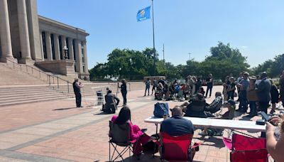 Families, legislative supporters protest Oklahoma DHS policies