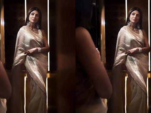 Shilpa Shetty's glamorous golden saree look leaves fans in awe | Hindi Movie News - Times of India