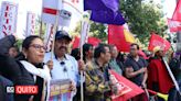 Pocos manifestantes en la marcha por subsidios de combustibles este 12 de junio en Quito