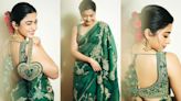 Rashmika Mandanna Once Again Proclaims Her 'National Crush' Tag in Green Saree For Rs 1.19 Lakh With a Custom-Made Potli Bag...