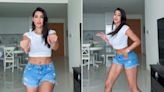 Even When She Does The Tauba Tauba Hook Step, Nora Fatehi In A White Tee And Denim Shorts Is Hard To Miss