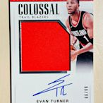 17-18 EVAN TURNER JERSEY AUTO 波特蘭拓荒者 NATIONAL TREASURES 大國寶親筆簽名球衣限量卡#66/99#卡面簽