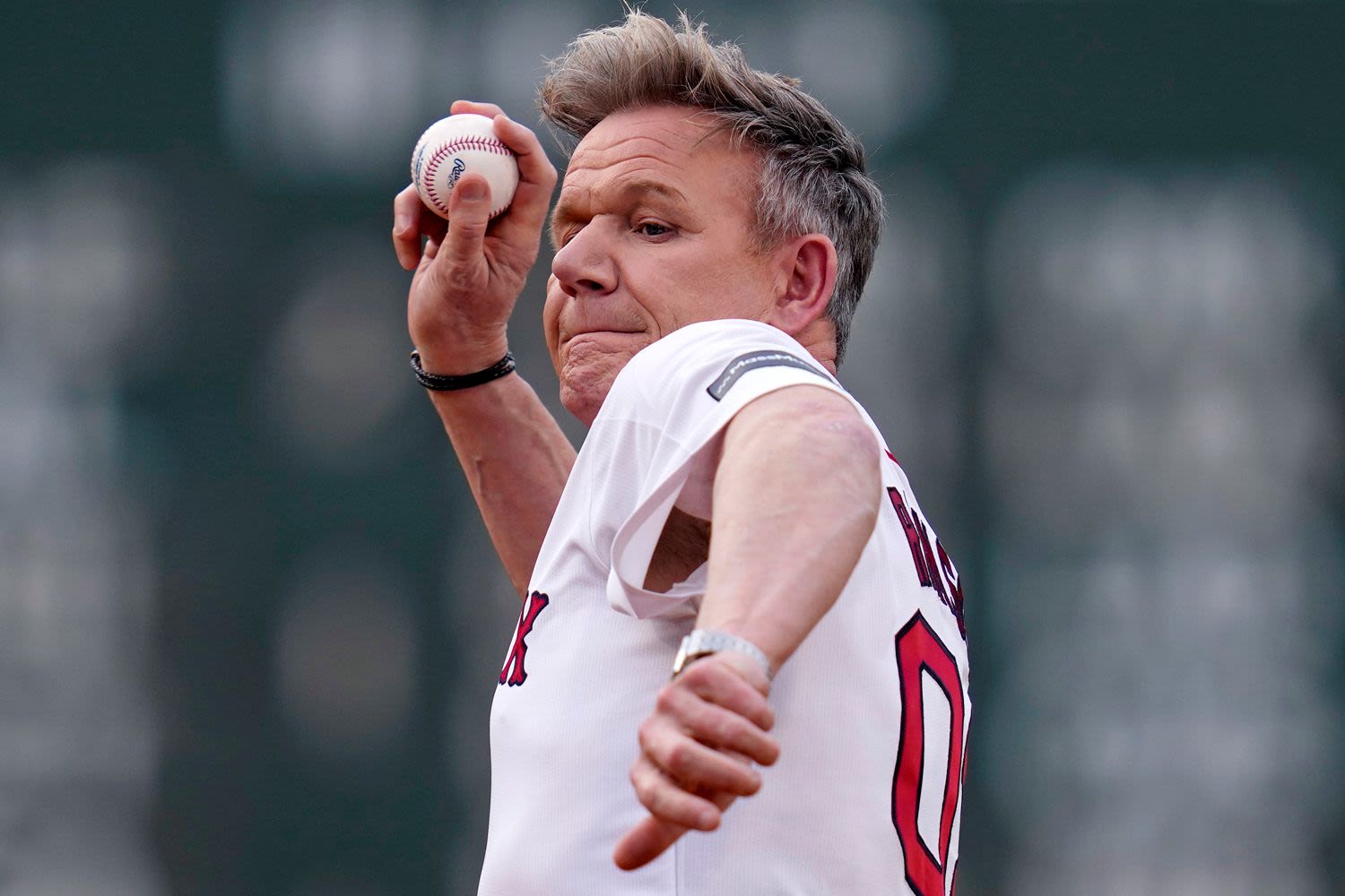 Gordon Ramsay Throws First Pitch at Red Sox Game Following Hospitalization for 'Really Bad' Biking Accident