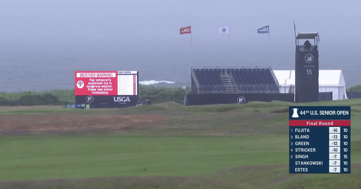 U.S. Senior Open final round suspended due to inclement weather, Hiroyuki Fujita leads