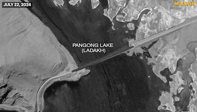 Satellite Pics: Vehicles Cross China's Now-Complete Pangong Lake Bridge