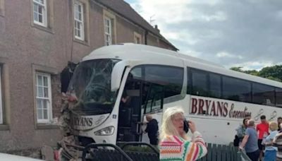 Bus ploughs into house on Scots main street as police launch investigation