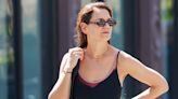 Katie Holmes Layers a Slouchy Slipdress Over a Tank for a Lazy-Chic Look