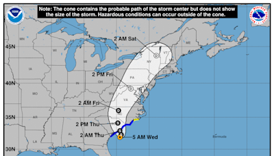 Tropical Storm Debby’s path and progress: NHC’s Wednesday, Aug 07 update