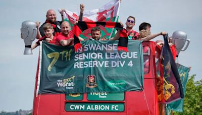 Britain’s worst football team celebrate 7th place with open-top bus parade