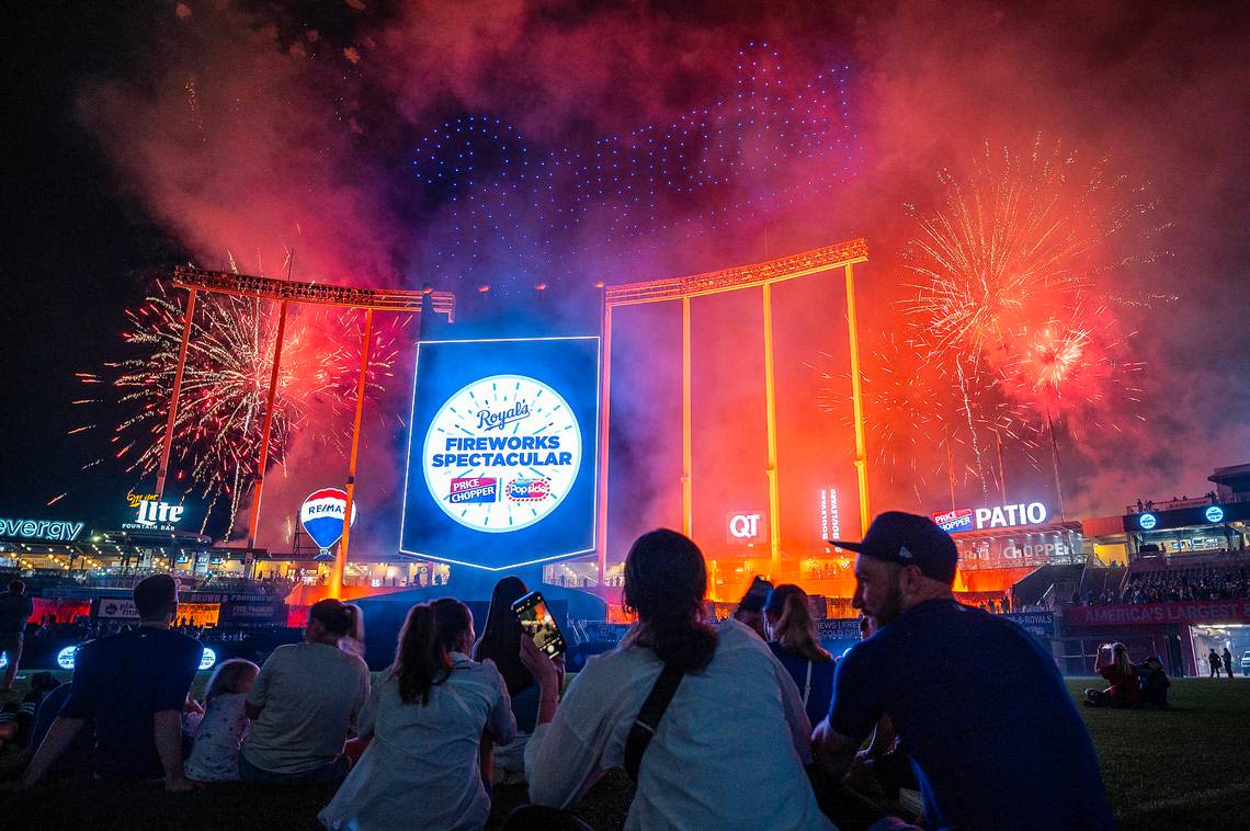 A ‘first’ at the K, Royals combine drones and fireworks to wow fans for Fourth of July