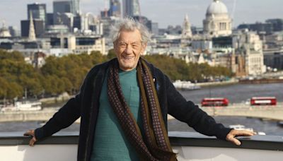 UK actor Ian McKellen hospitalised after falling off London stage