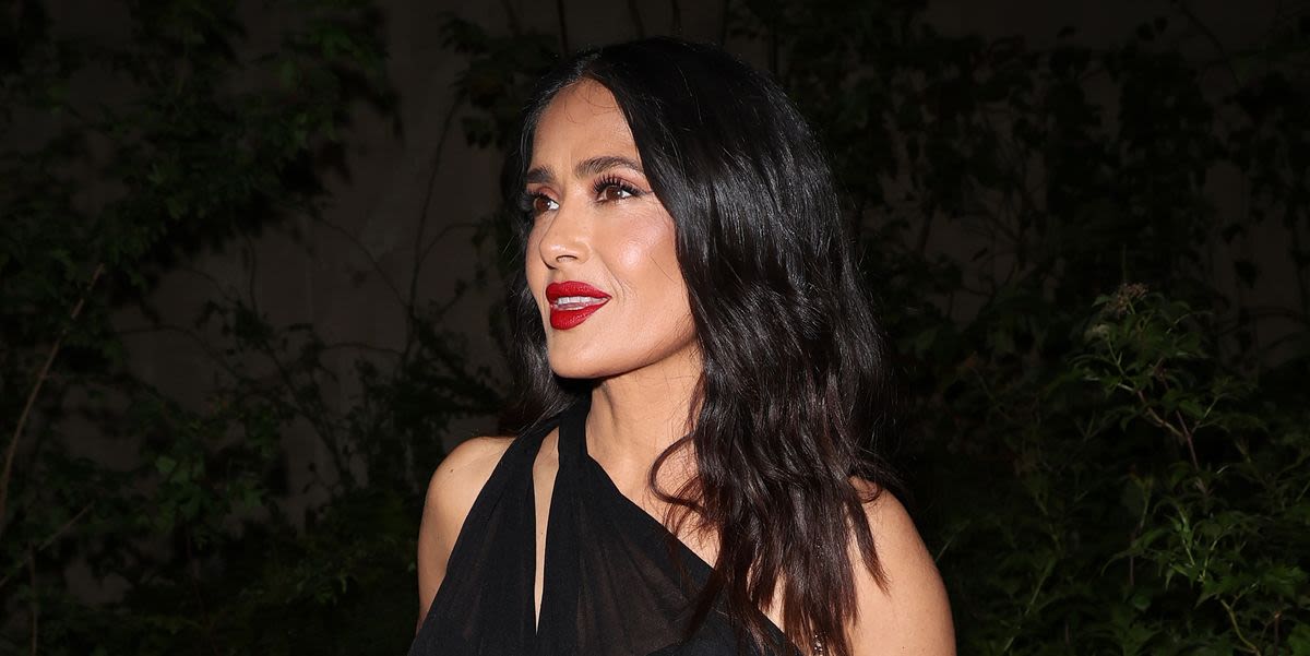 Salma Hayek’s Date-Night Dress Has a Slinky Cutout Across the Chest