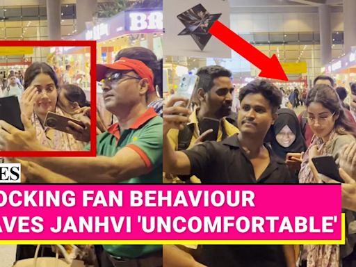 Janhvi Kapoor Reaction: Janhvi Kapoor Startled by Fans Shocking Behaviour at Airport, Internet Reacts | Etimes - Times of India Videos