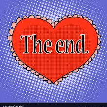 The end love red heart Royalty Free Vector Image