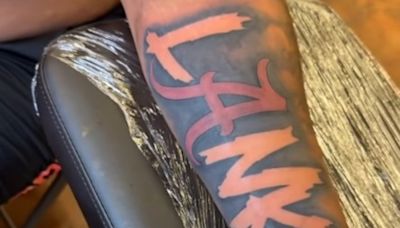 NFL first-round draft pick, former Alabama star, sports massive LANK tattoo