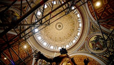 Gilded canopy restored at Vatican basilica