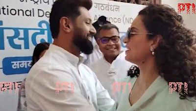 Kangana Ranaut Hugs Chirag Paswan In Parliament, Fans Say 'Chemistry Is Off The Charts'