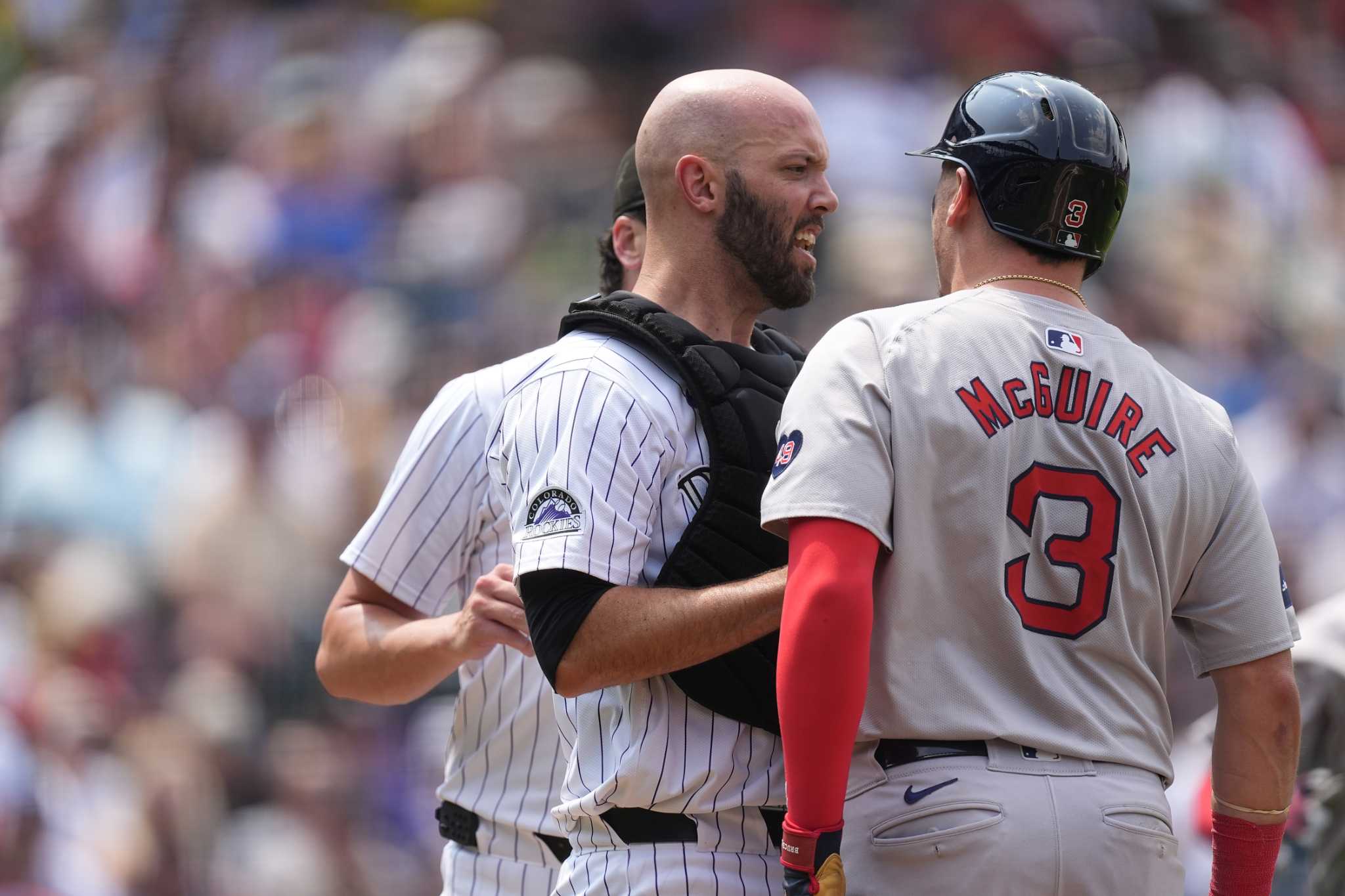 Doyle hits 1st career grand slam, Rockies tie franchise record for runs in 20-7 win over Red Sox