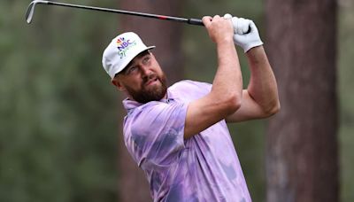 Travis Kelce Sings Taylor Swift’s ‘Cruel Summer’ and Acts Out Crying Lyrics at Celebrity Charity Golf Tournament