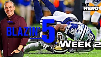 Blazing Five: Colin Cowherd Gives His 5 Best NFL Bets For Week 2 (Sep. 15) | FOX Sports Radio