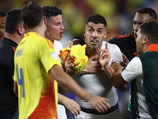 Inside Suarez's role in huge Uruguay vs Colombia brawl as footage emerges