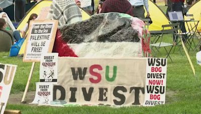 Students set up encampment at WSU, demand divestment from Israel