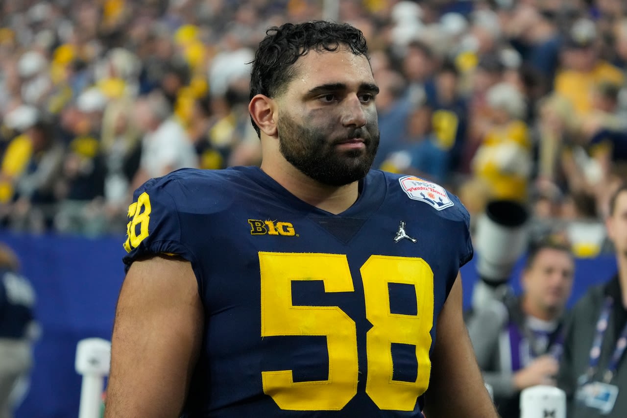 Michigan o-line notes: Priebe’s sliced lip, Grant Newsome, Saban comments