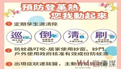 加強「巡、倒、清、刷」 中市衛生局籲民眾共同防治登革熱 | 蕃新聞