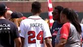 Son of GA Army Reservist killed in Jordan throws ceremonial first pitch