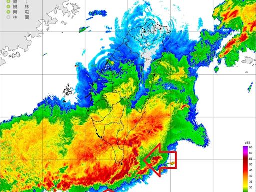 最強的對流雨開炸！ 鄭明典一圖說明：不完全是巧合