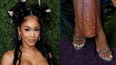 Saweetie Gets Icy in Platform Stiletto Crystalized Shoes at The Abbey for Relaunch Party