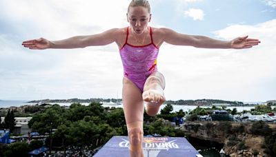 A cliff diver hilariously (and impressively) reenacted Olympic sports as if they were on a diving board