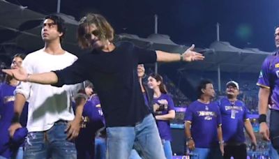 KKR wins IPL 2024 trophy, Shah Rukh Khan does his signature open arm pose one last time for fans in the season, watch video