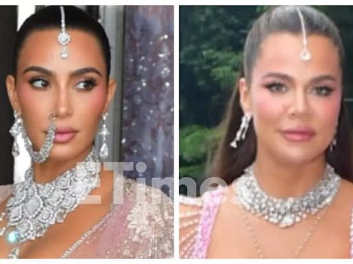 Kim Kardashian channels her inner desi girl; steps out with Khloe Kardashian for Day 2 of Anant Ambani and Radhika Merchant's Shubh Aashirwad | - Times of India