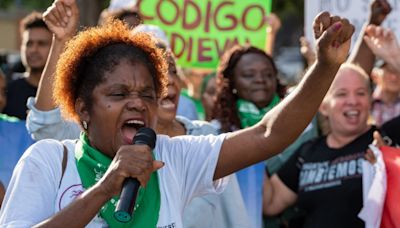 Dominican activists protest against a new criminal code that would maintain a total abortion ban