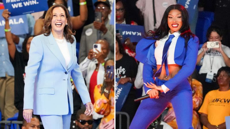 Look of the Week: Megan Thee Stallion and Kamala Harris serve the power pantsuit two ways