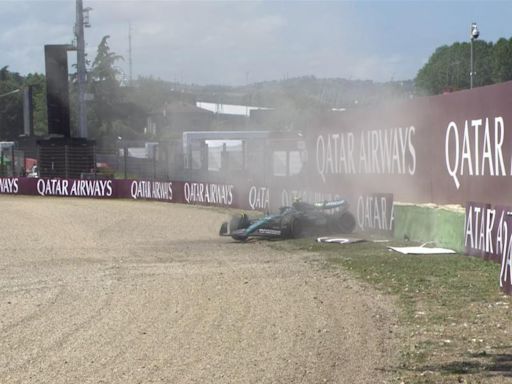 Accidente de Fernando Alonso que le complica las cosas antes de la clasificación de Imola