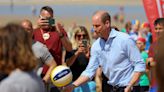 Prince William Attempts to Show Off Volleyball Skills During Beach Visit in Cornwall